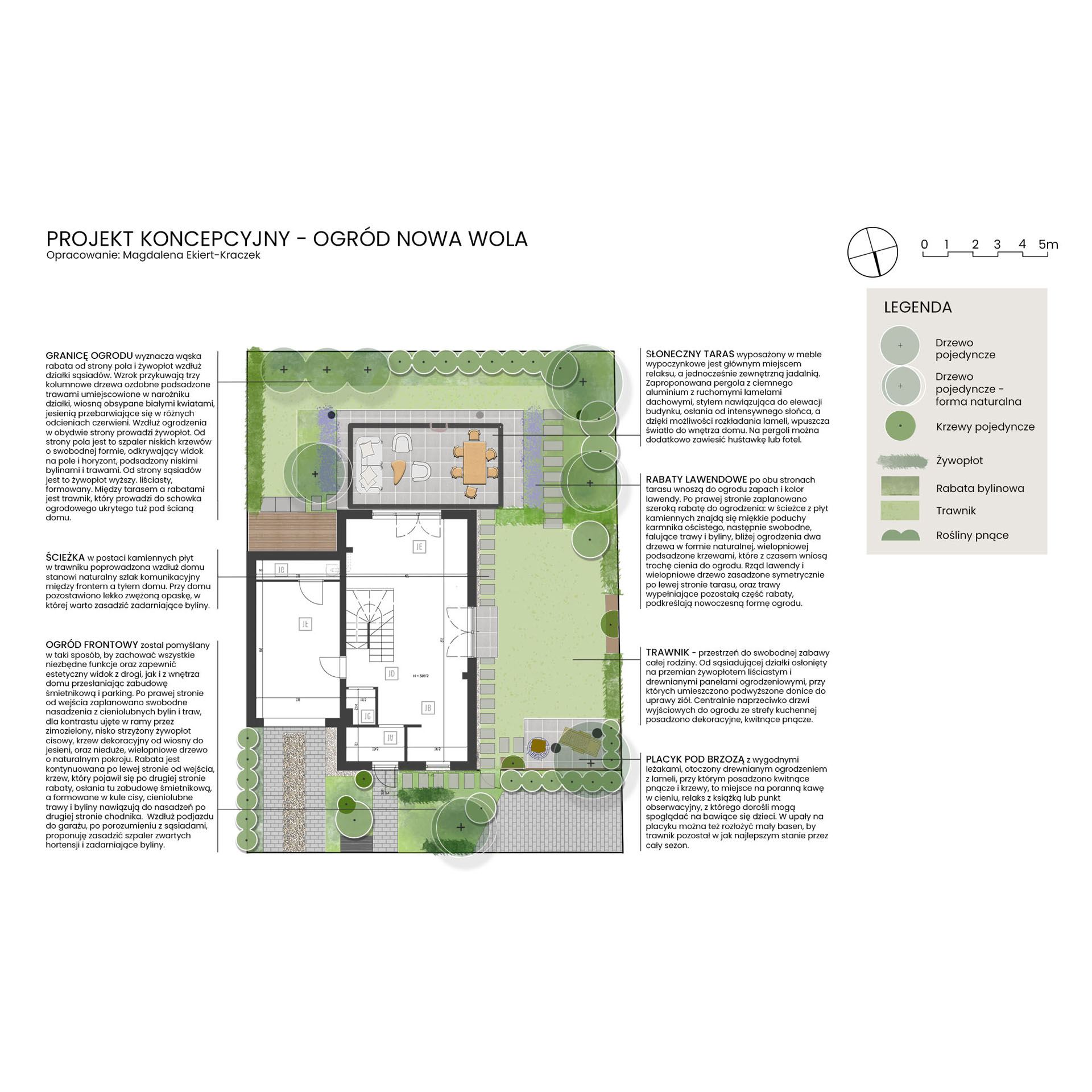 Projekt koncepcyjny ogrodu przy szeregówce